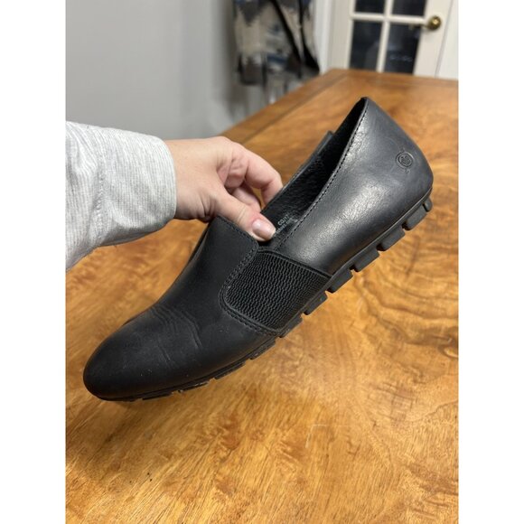 BORN Sebra Women's 9 M Flats Shoes Black Leather Slip On Comfort Loafers Walking - Picture 2 of 9